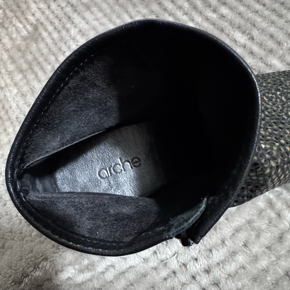 Arche Ninote ankle boot 39 (8) shoes Baryky bootie neutral gray embossed leather - Picture 7 of 8